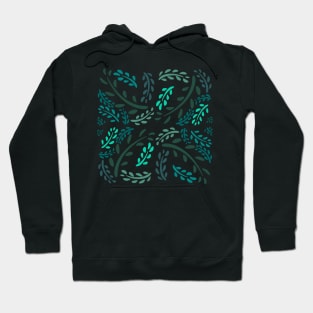 Green Leaf Pattern Hoodie